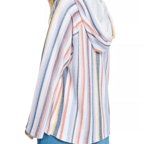 Roxy Wild and Free Striped Pullover Hoodie SZ Medium NWT - Picture 2 of 12